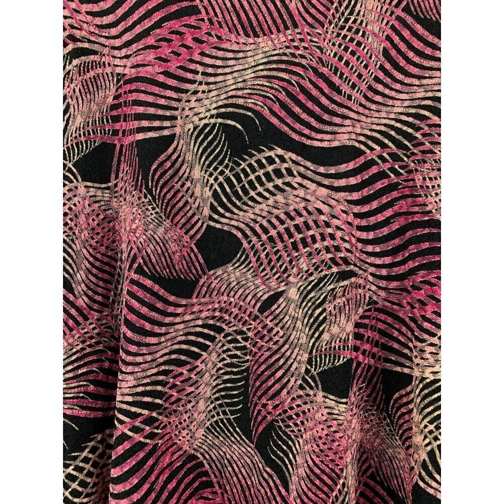 JM Collection Women's Pink & Black Ribbon Hash Blouse - Picture 3 of 8